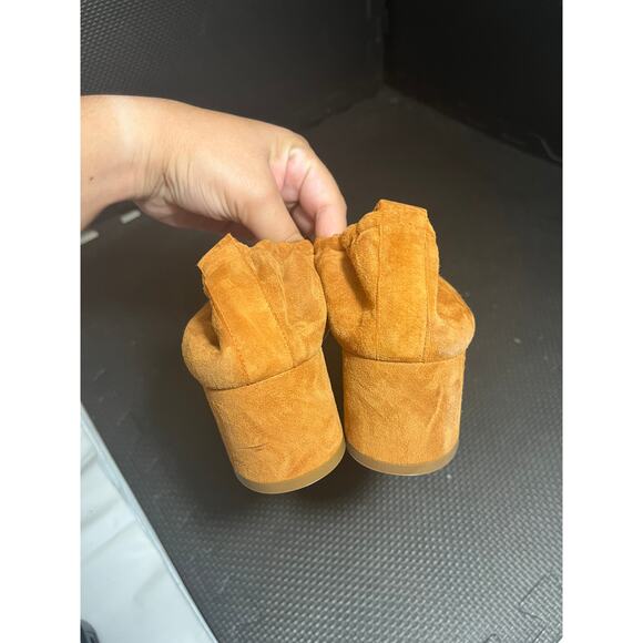 Everlane The Day Heel Women 11 Orange Suede Leather Pumps Cinch Heel Block Shoes - Picture 7 of 7